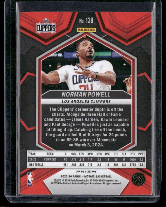 2023-24 Panini Mosaic #138 Norman Powell Green