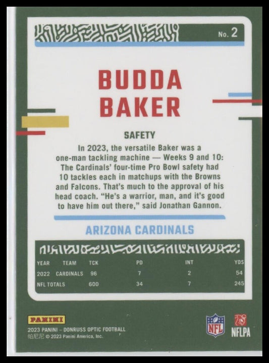 2023 Donruss Optic #2 Budda Baker