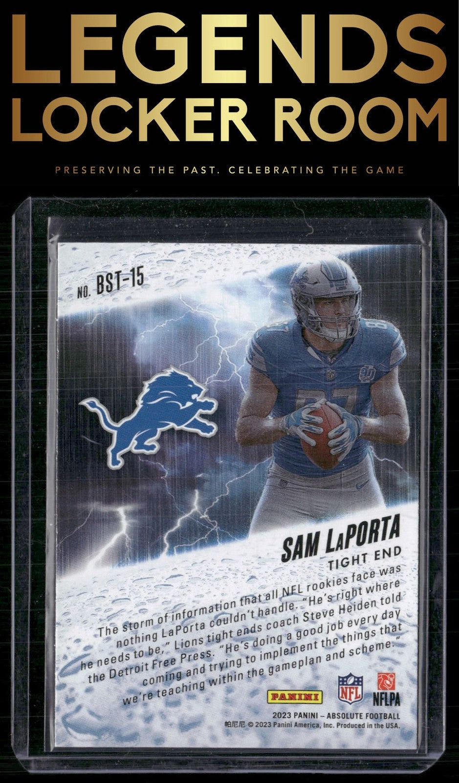 2023 Panini Absolute #BST-15 Sam LaPorta By Storm