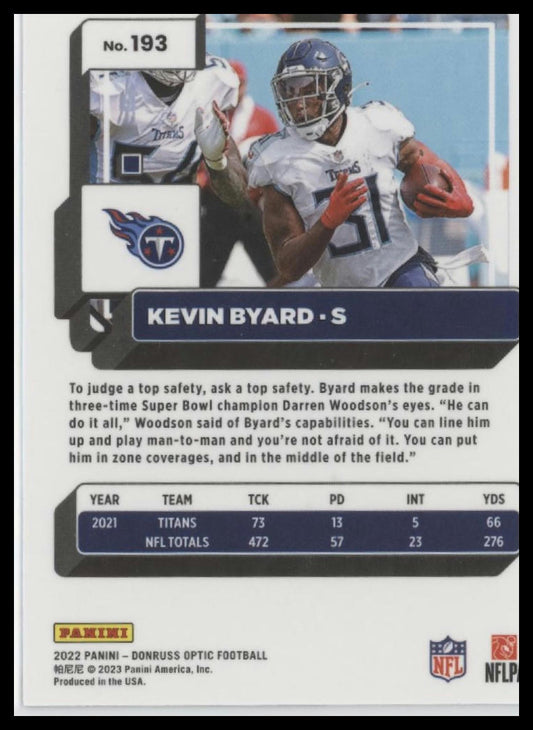2022 Donruss Optic #193 Kevin Byard