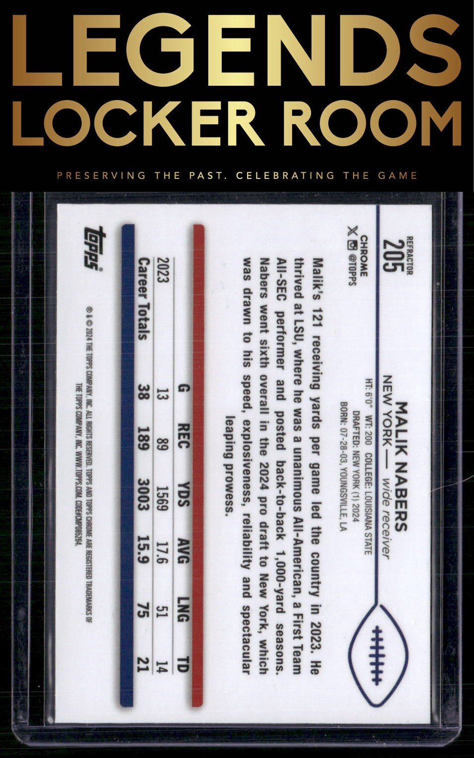 2024 Topps Chrome #205 Malik Nabers Refractor