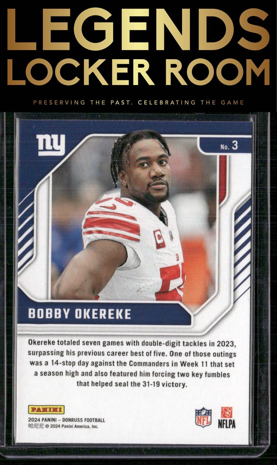 2024 Donruss #3 Bobby Okereke The Elite Series