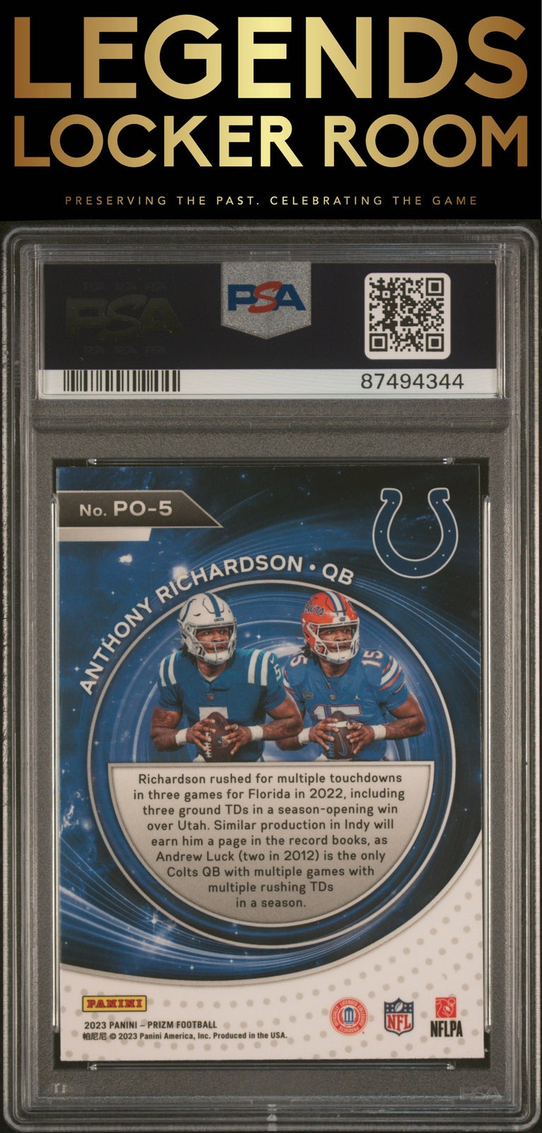 2023 Panini Prizm Portals #PO5 Anthony Richardson PSA 10