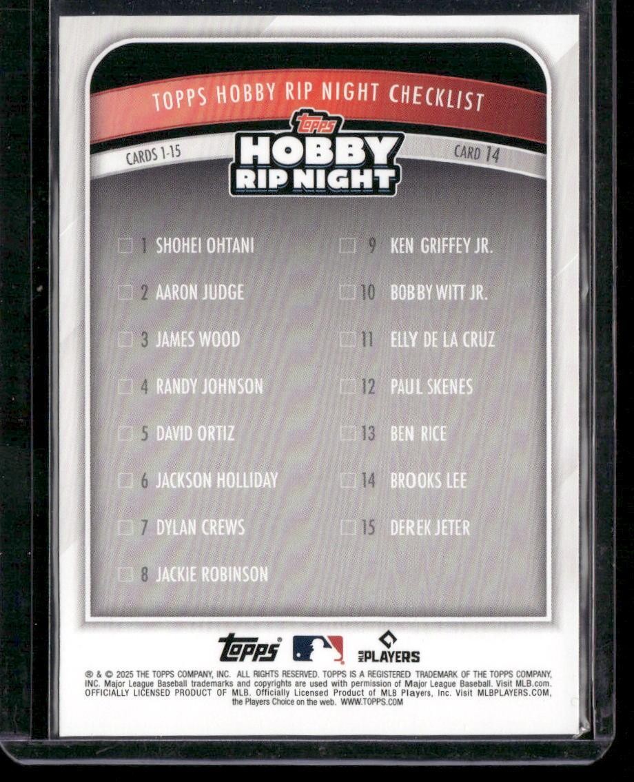 2025 Topps Hobby Rip Night #14 Brooks Lee