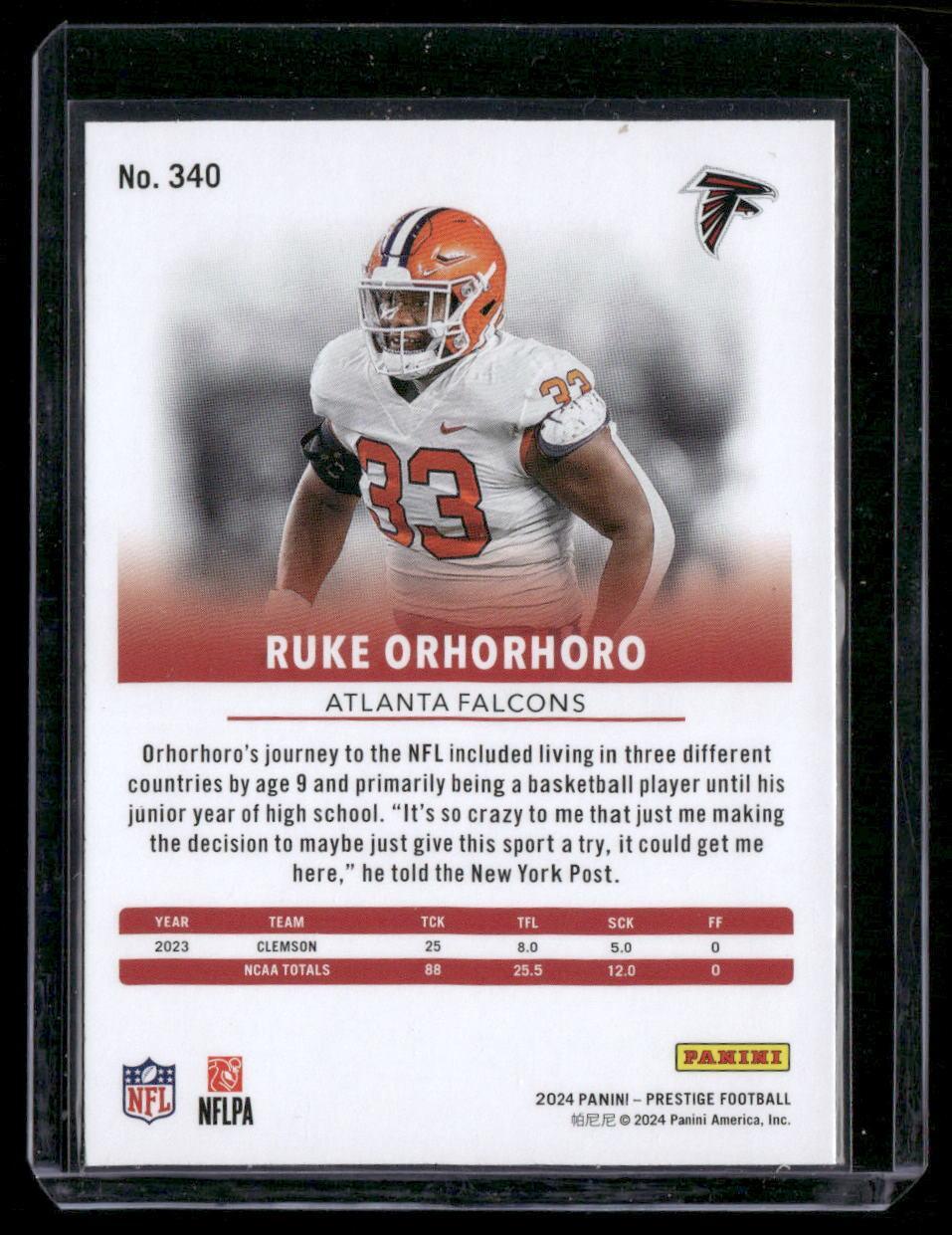 2024 Panini Prestige #340 Ruke Orhorhoro