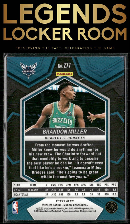 2023-24 Panini Mosaic #277 Brandon Miller Red