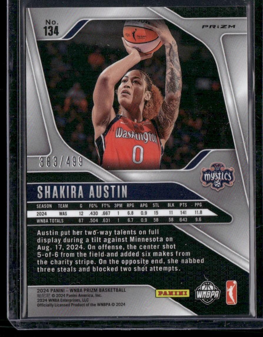 2024 Panini Prizm WNBA #134 Shakira Austin Pulsar Prizms #/499