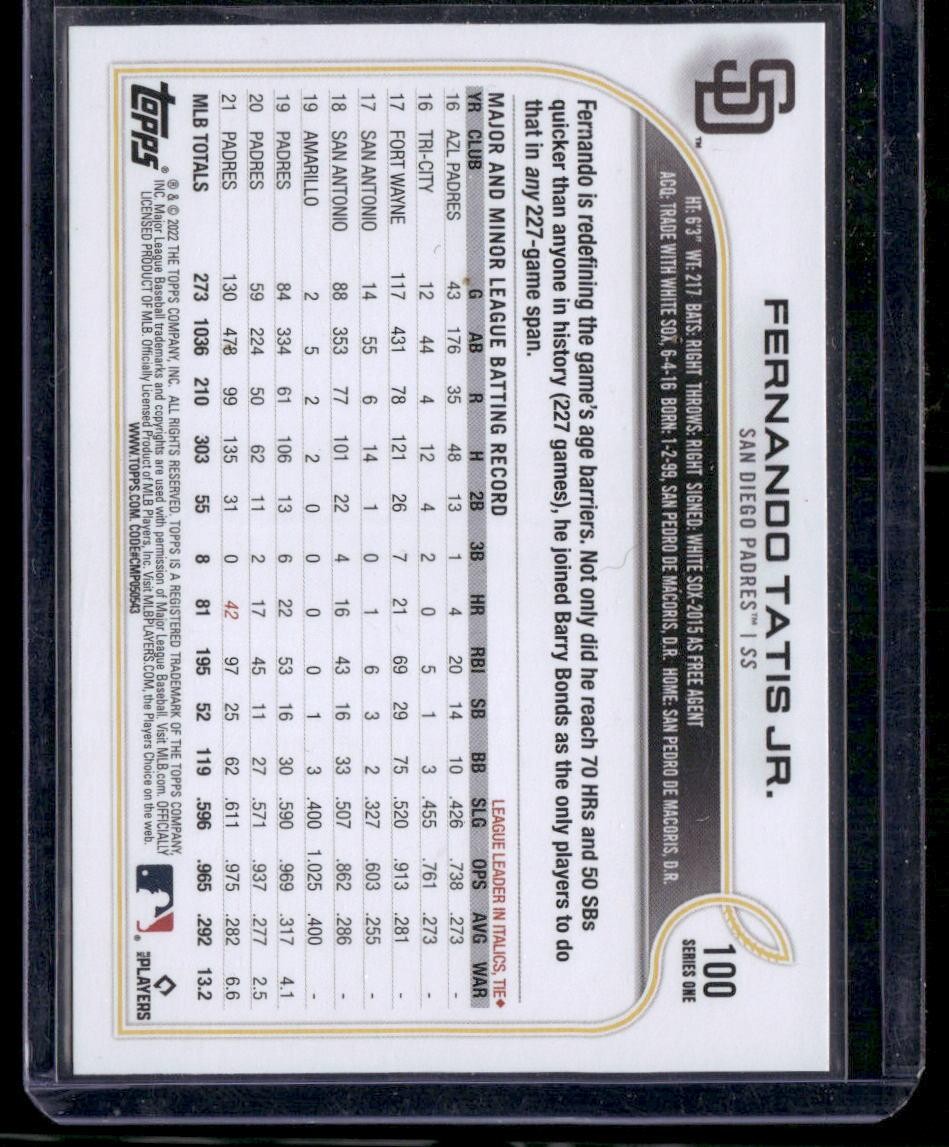 2022 Topps #100 Fernando Tatis Jr.