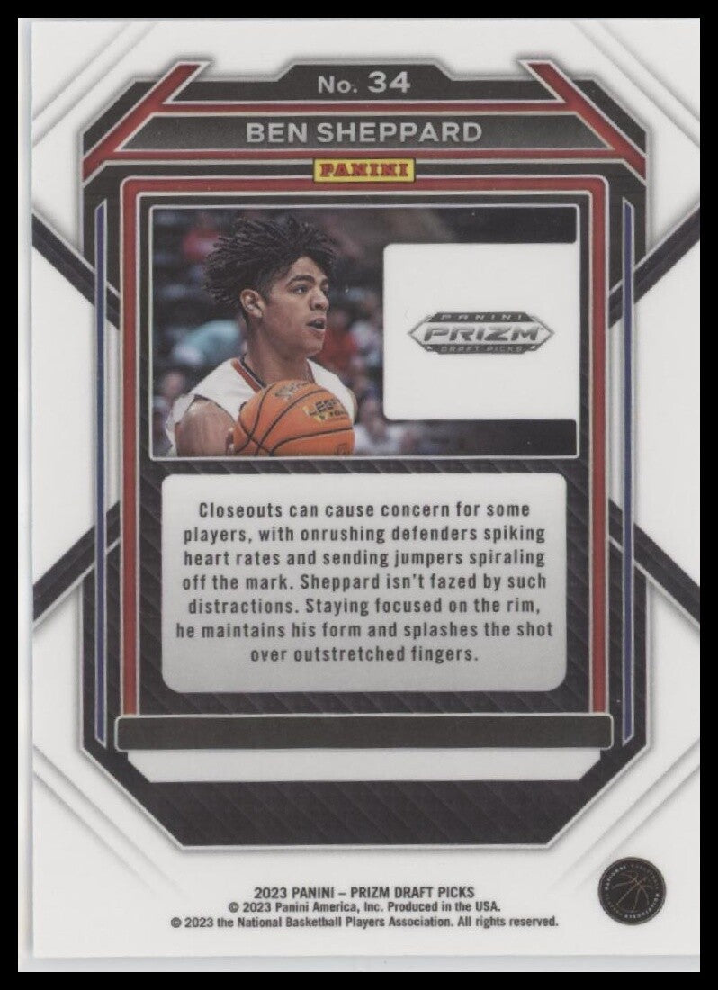 2023 Panini Prizm Draft Picks #34 Ben Sheppard