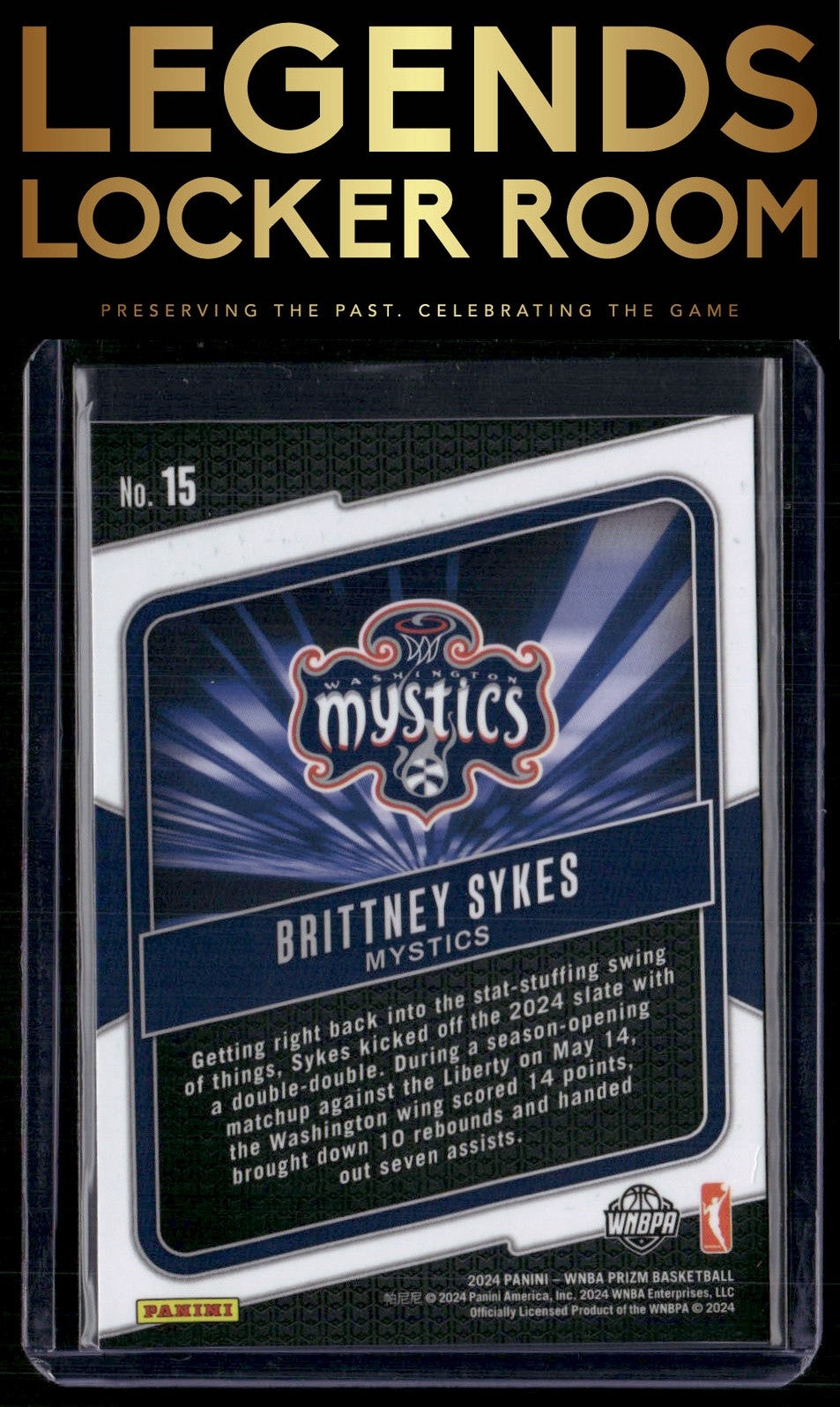 2024 Panini Prizm WNBA #15 Brittney Sykes Fearless