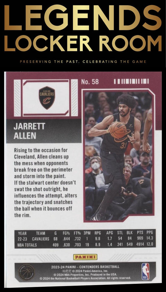 2023-24 Panini Contenders #58 Jarrett Allen Game Ticket Bronze
