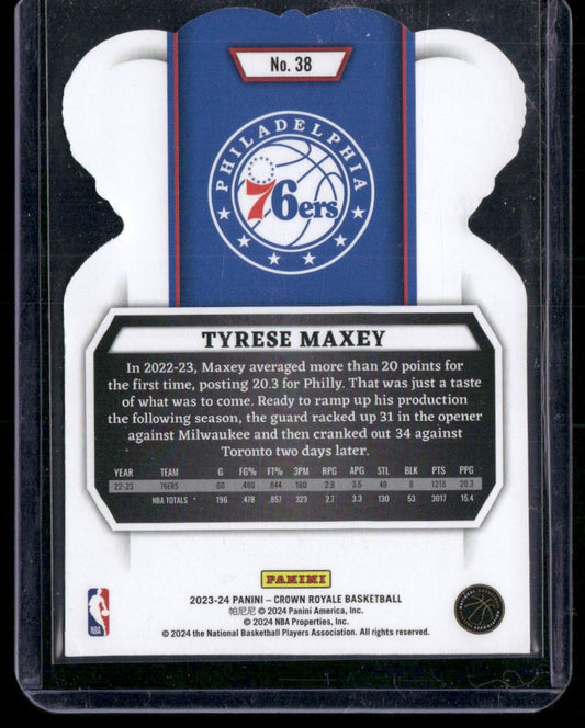 2023-24 Panini Crown Royale #38 Tyrese Maxey