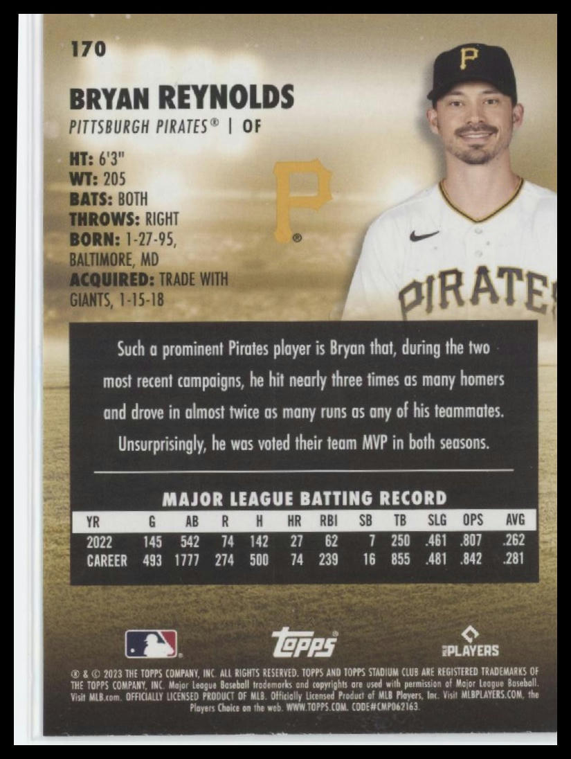 2023 Stadium Club #170 Bryan Reynolds