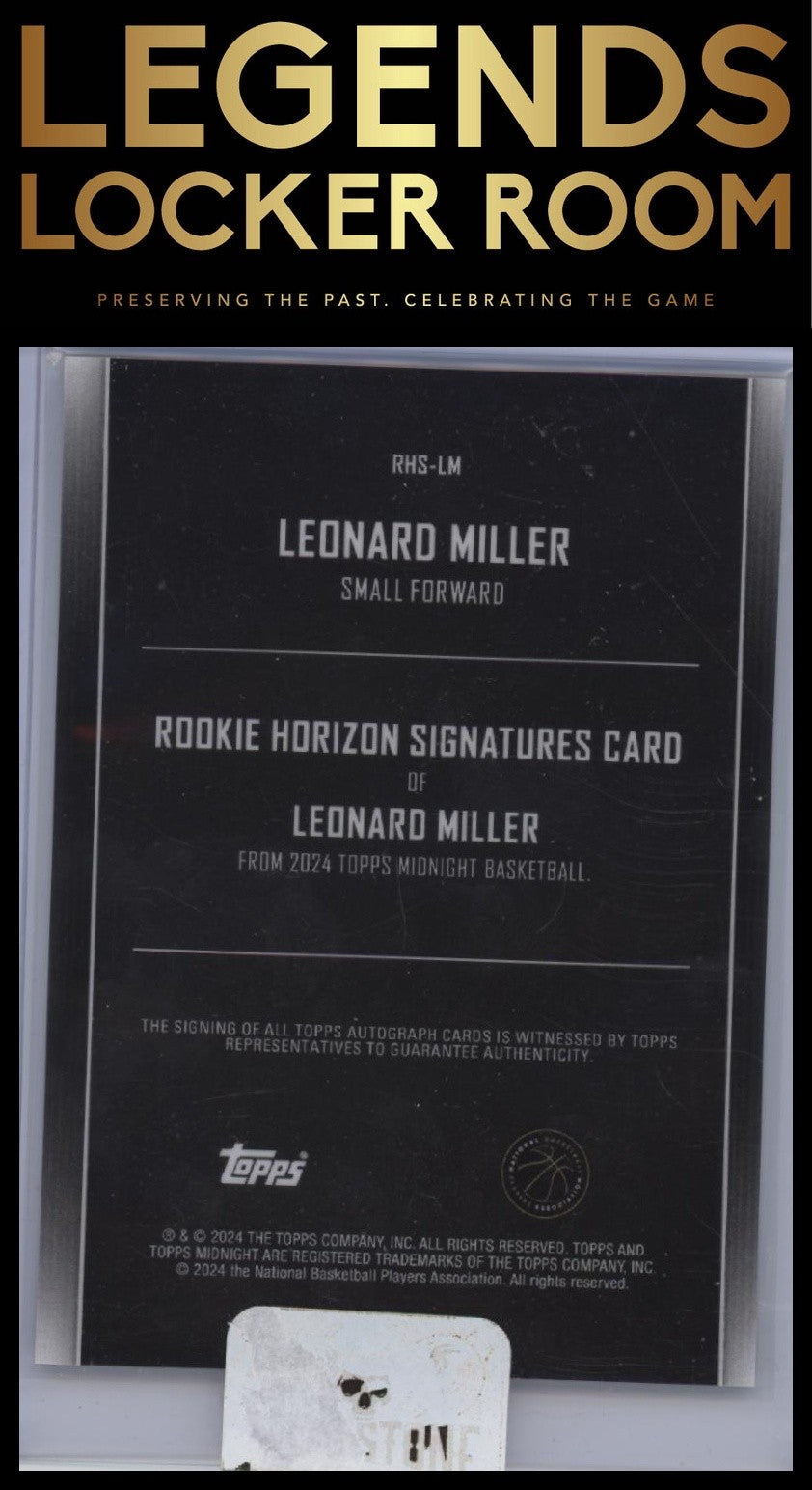 2023-24 Topps Midnight #RHS-LM Leonard Miller Rookie Horizon Signatures