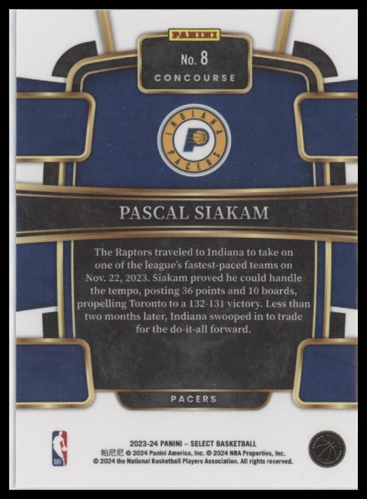 2023-24 Panini Select #8 Pascal Siakam Blue (Retail Base)