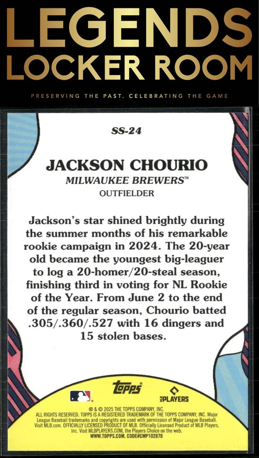 2025 Topps #SS-24 Jackson Chourio Summer Superstars