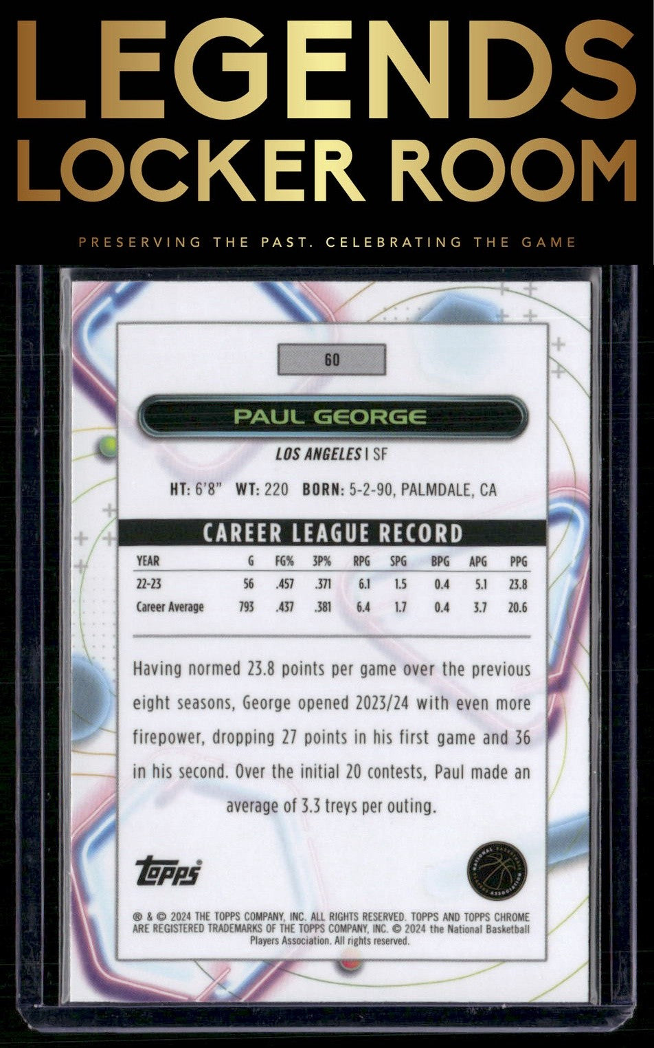 2023-24 Topps Chrome Cosmic #60 Paul George
