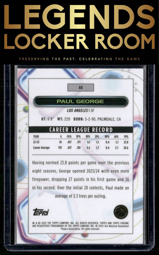 2023-24 Topps Chrome Cosmic #60 Paul George