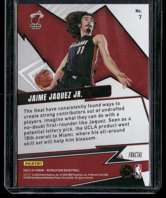 2023-24 Panini Revolution #7 Jaime Jaquez Jr. Shock Wave Fractal