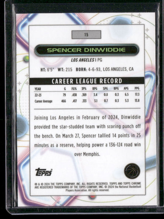 2023-24 Topps Chrome Cosmic #15 Spencer Dinwiddie