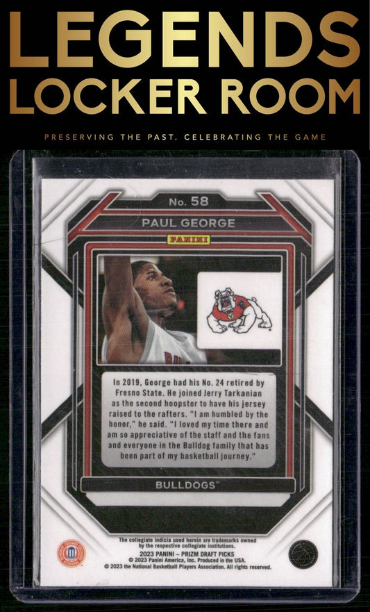 2023 Panini Prizm Draft Picks #58 Paul George