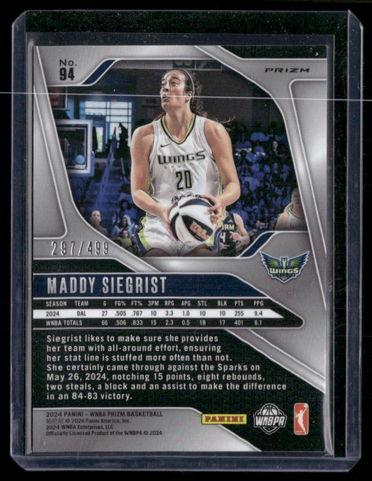 2024 Panini Prizm WNBA #94 Maddy Siegrist Pulsar Prizms #/499