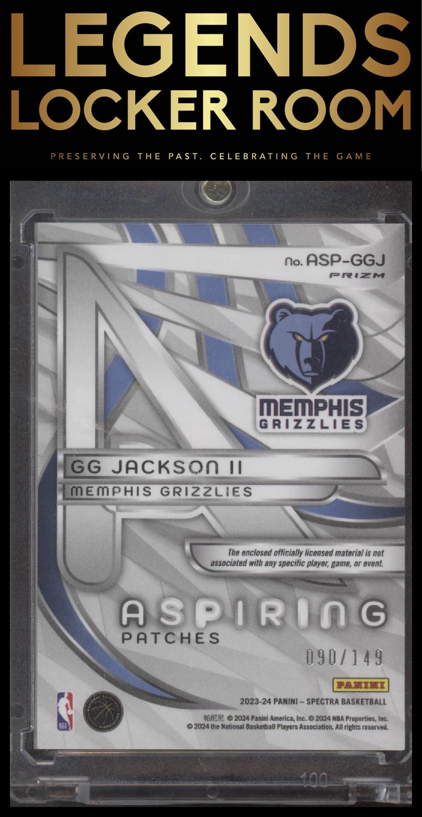 2023-24 Panini Spectra #ASP-GGJ GG Jackson II Aspiring Patches #/149