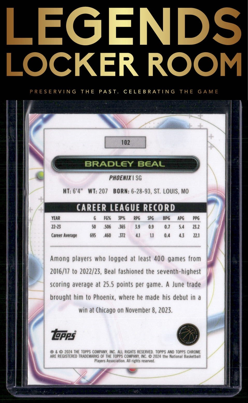 2023-24 Topps Chrome Cosmic #102 Bradley Beal