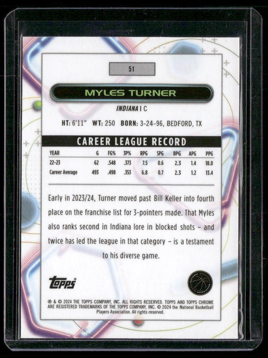 2023-24 Topps Chrome Cosmic #51 Myles Turner