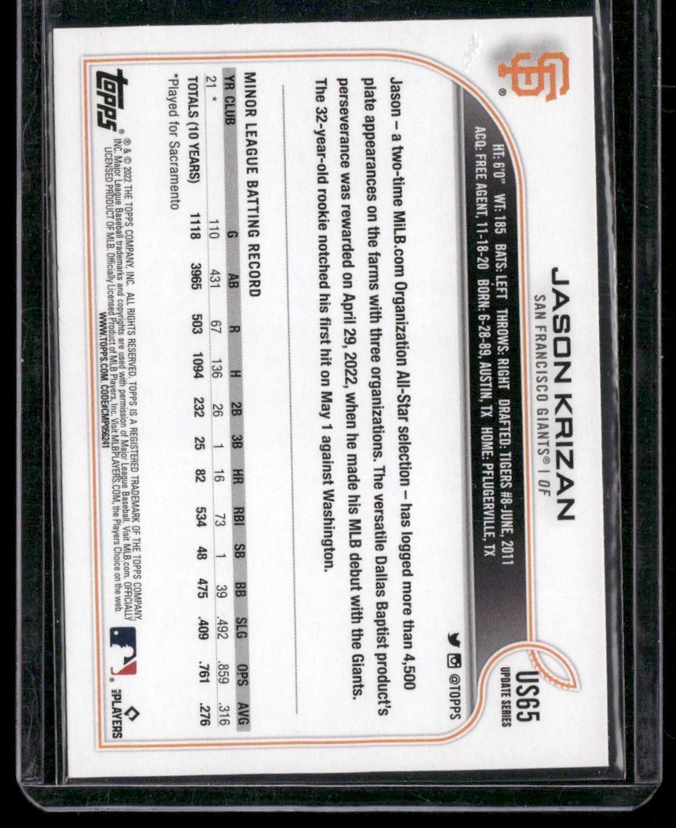 2022 Topps Update #US65 Jason Krizan