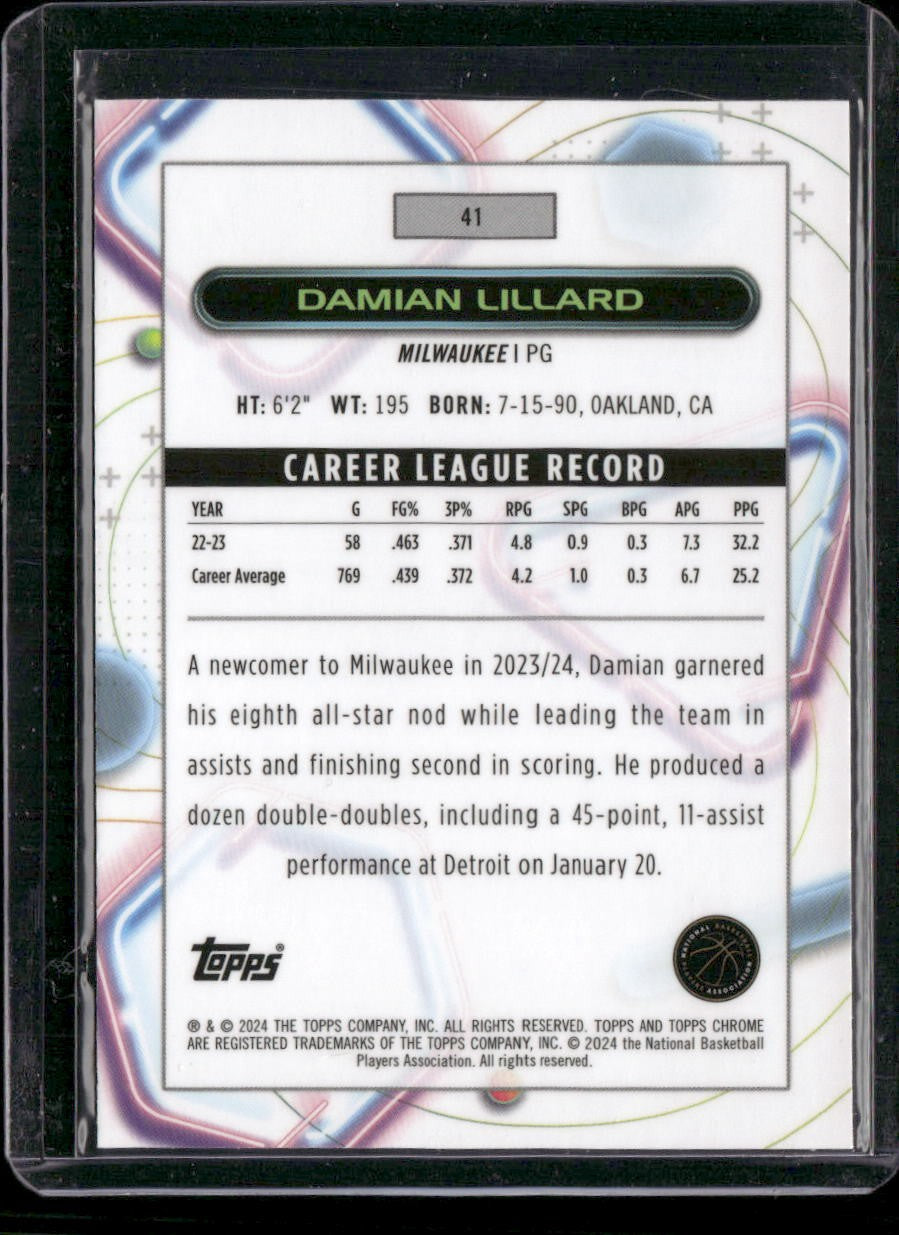 2023-24 Topps Chrome Cosmic #41 Damian Lillard