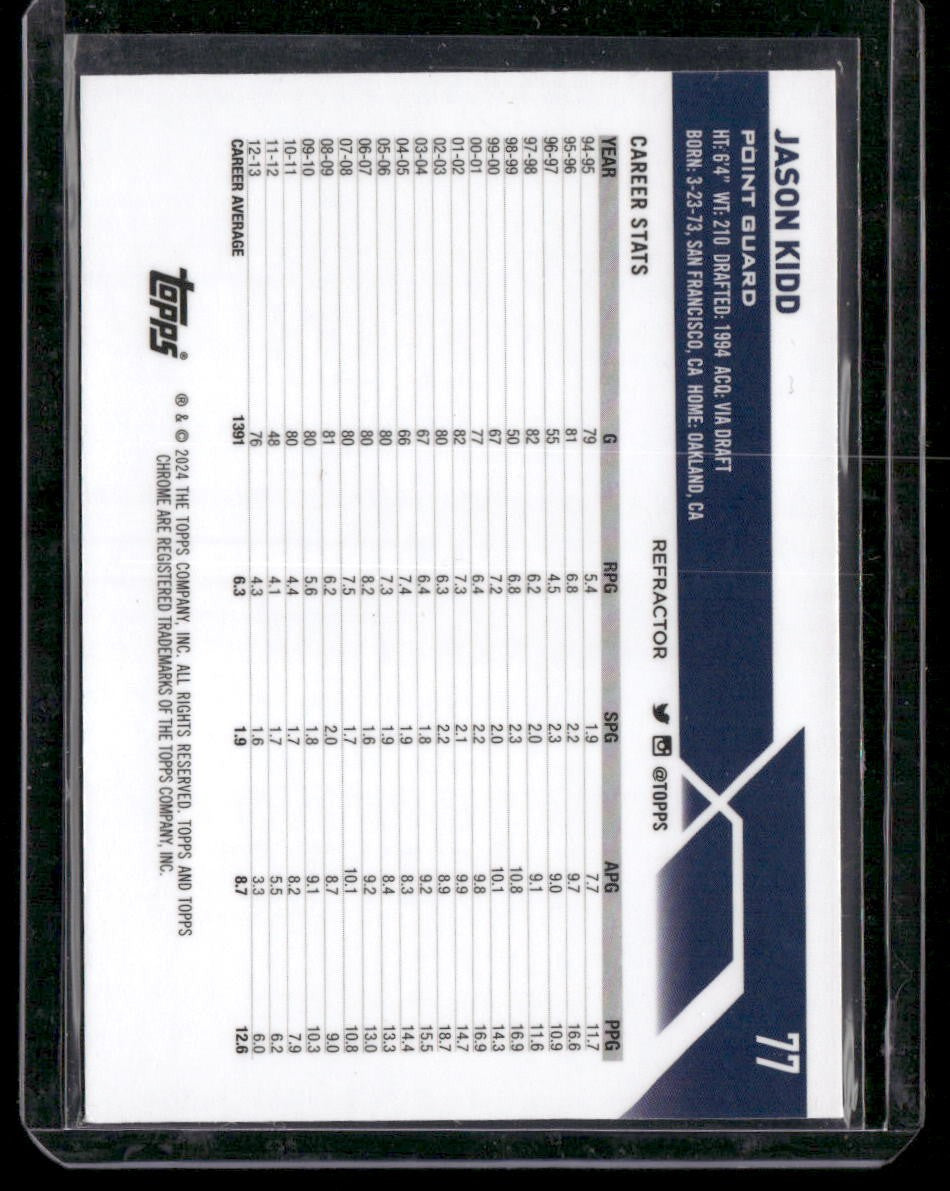 2023-24 Topps Chrome #77 Jason Kidd Refractors