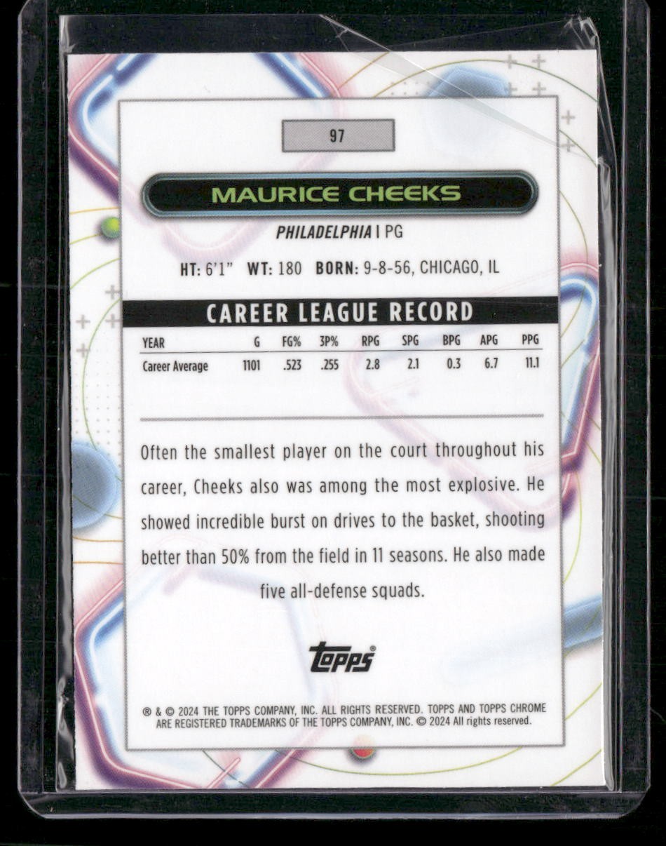2023-24 Topps Chrome Cosmic #97 Maurice Cheeks Pink Galaxy Refractors