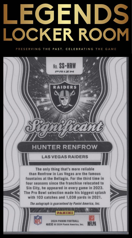 2024 Panini Prizm #SS-HRW Hunter Renfrow Significant Signatures