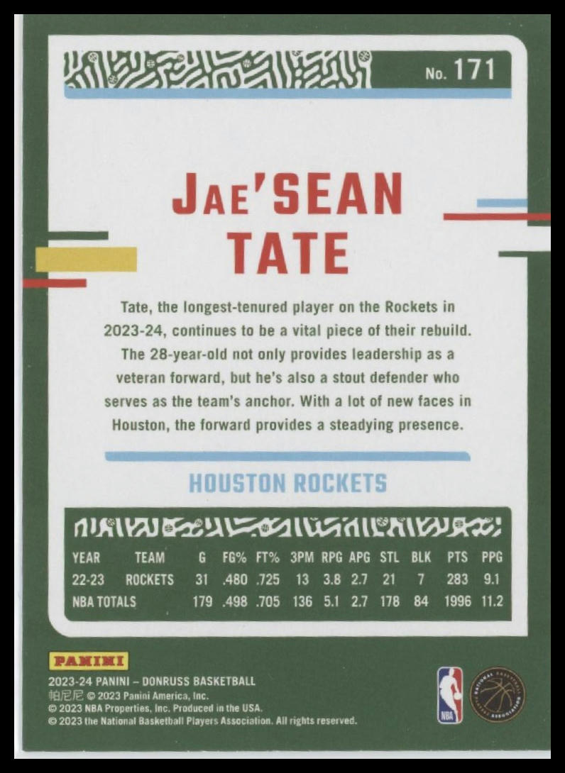 2023-24 Donruss #171 Jae'Sean Tate
