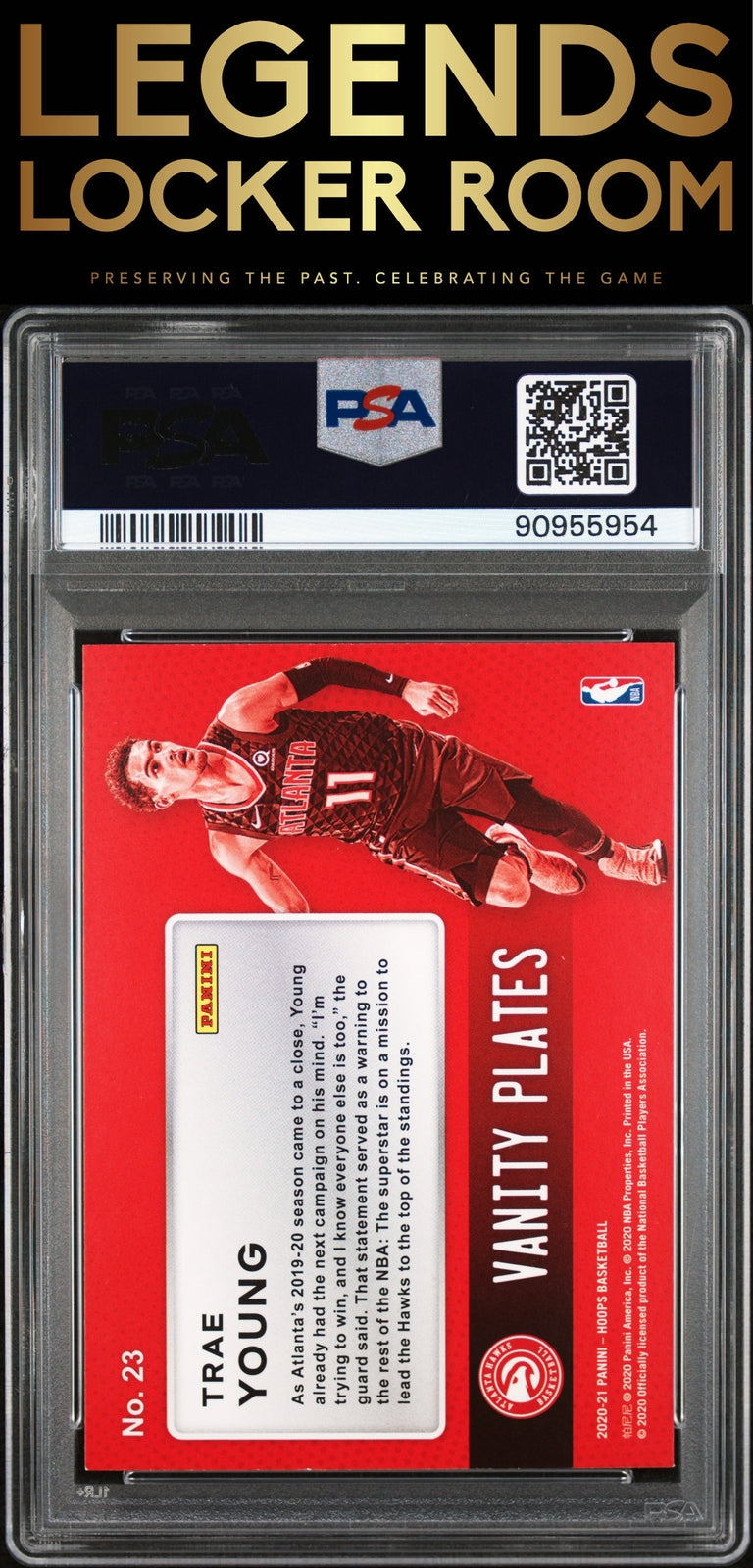 2020 Panini Hoops Vanity Plates #23 Trae Young Vanity Plates PSA 9