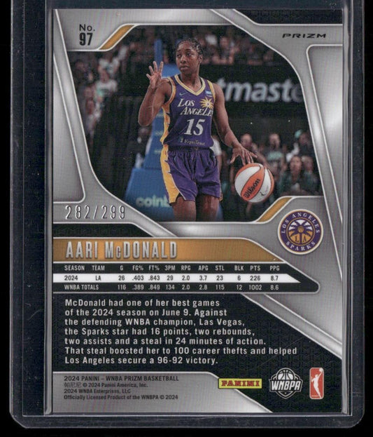 2024 Panini Prizm WNBA #97 Aari McDonald Red Prizms #/299