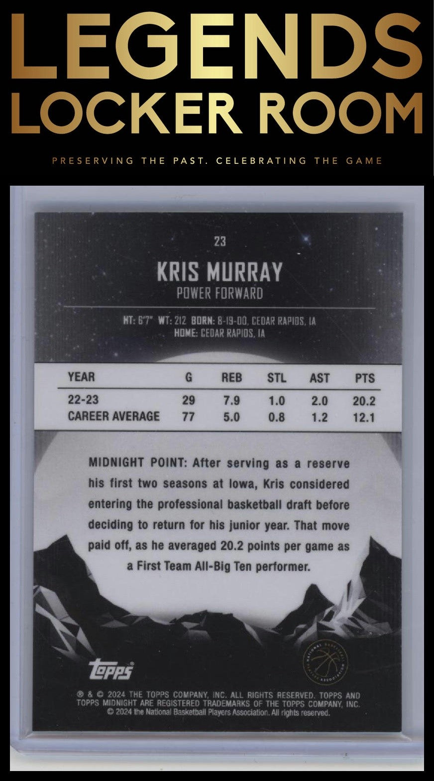 2023-24 Topps Midnight #23 Kris Murray