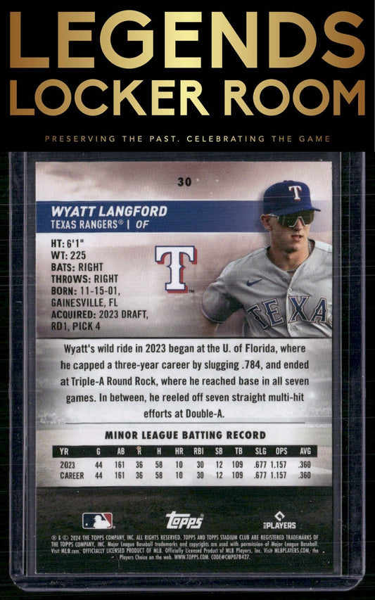 2024 Stadium Club #30 Wyatt Langford