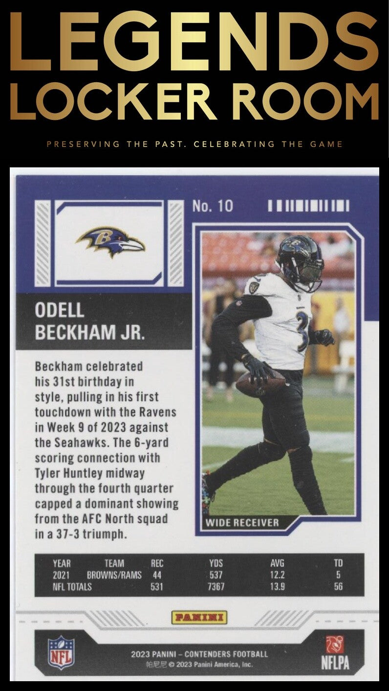 2023 Panini Contenders #10 Odell Beckham Jr. Game Ticket
