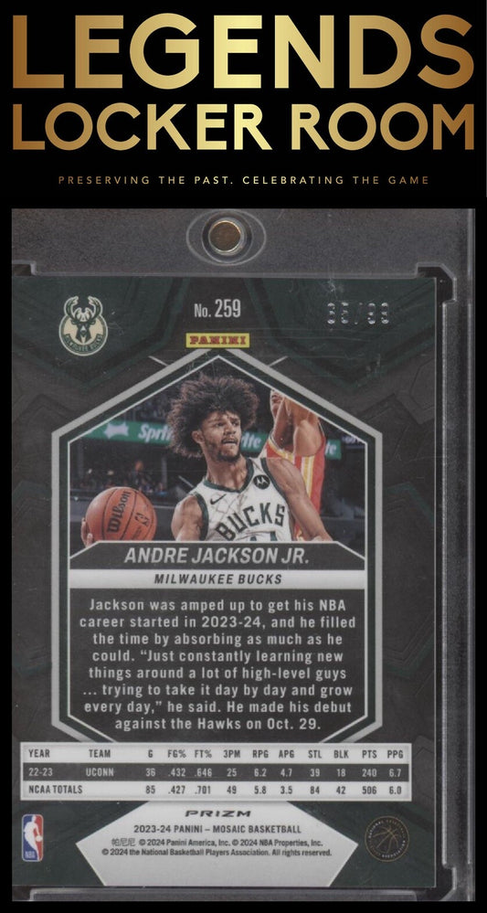 2023-24 Panini Mosaic #259 Andre Jackson Jr. Purple #/99
