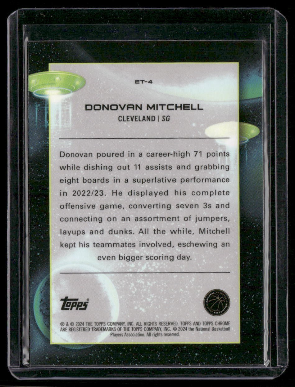 2023-24 Topps Chrome Cosmic #ET-4 Donovan Mitchell Extraterrestrial Talent
