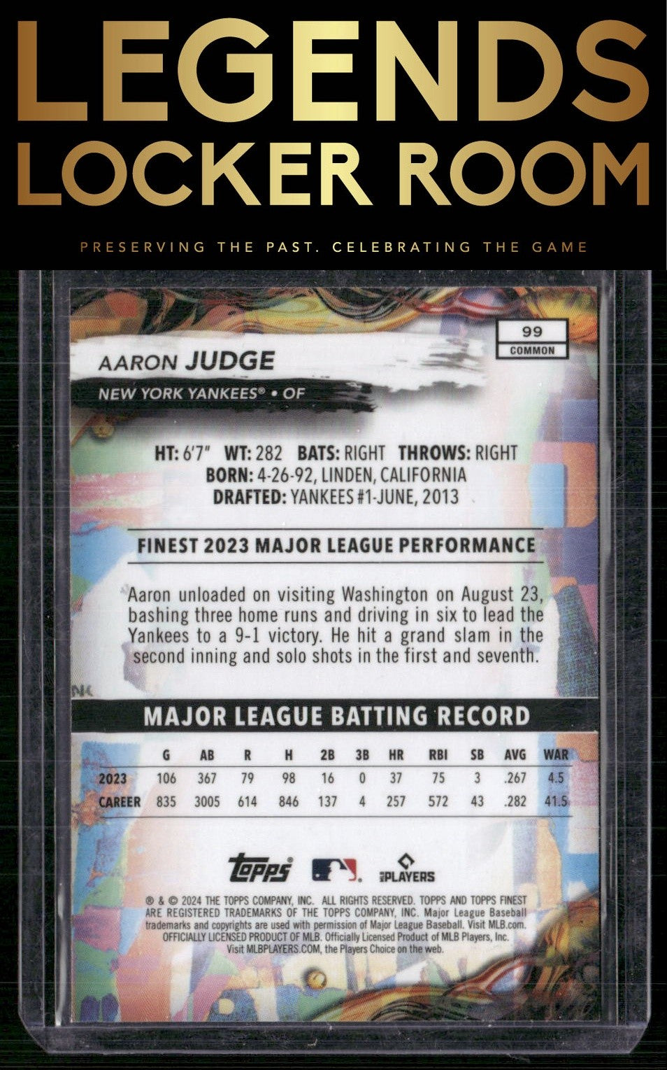 2024 Finest #99 Aaron Judge Checkerboard Refractors
