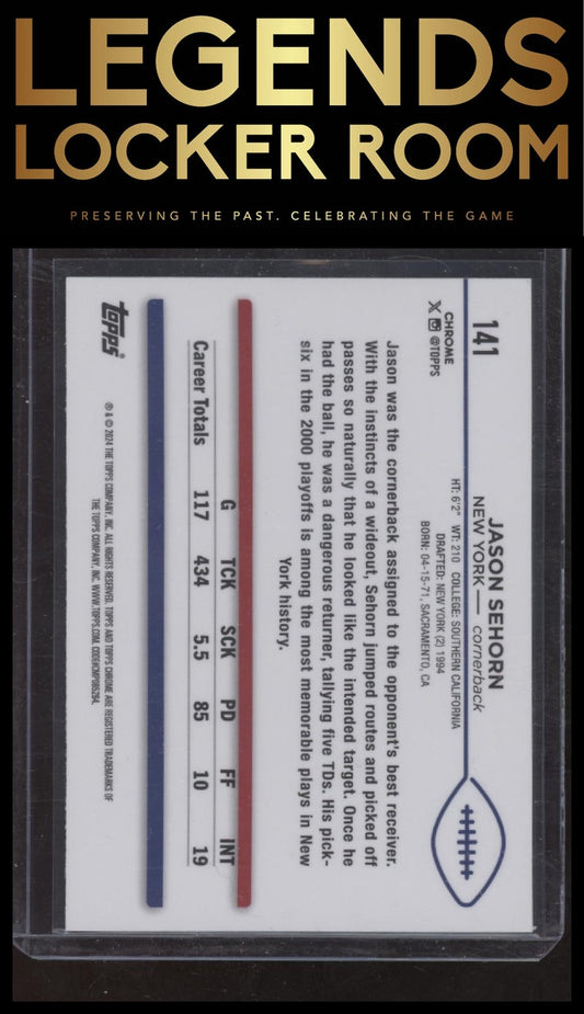 2024 Topps Chrome #141 Jason Sehorn Green Geometric Refractor #/99