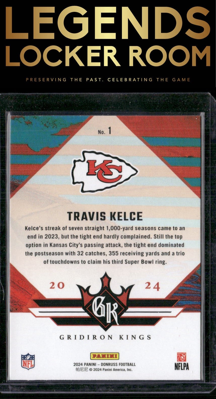 2024 Donruss #1 Travis Kelce Gridiron Kings