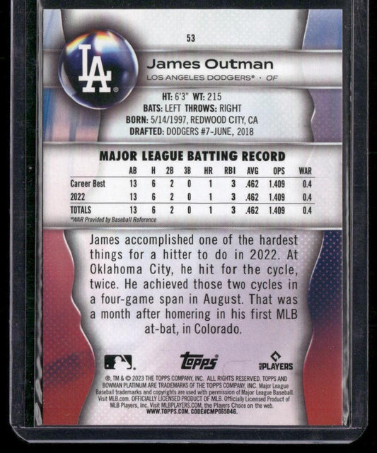 2023 Bowman Platinum #53 James Outman