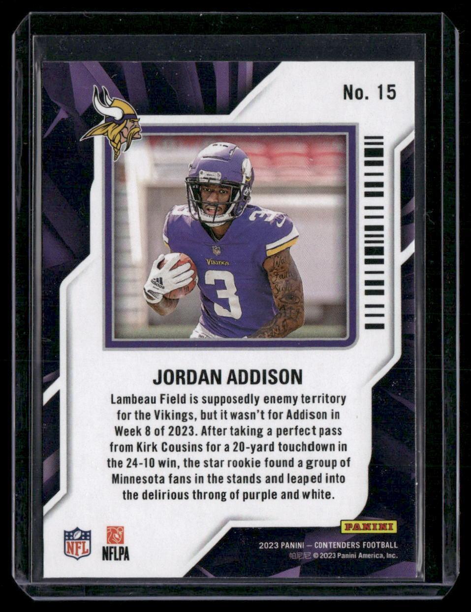 2023 Panini Contenders #15 Jordan Addison Rookie of the Year Contenders