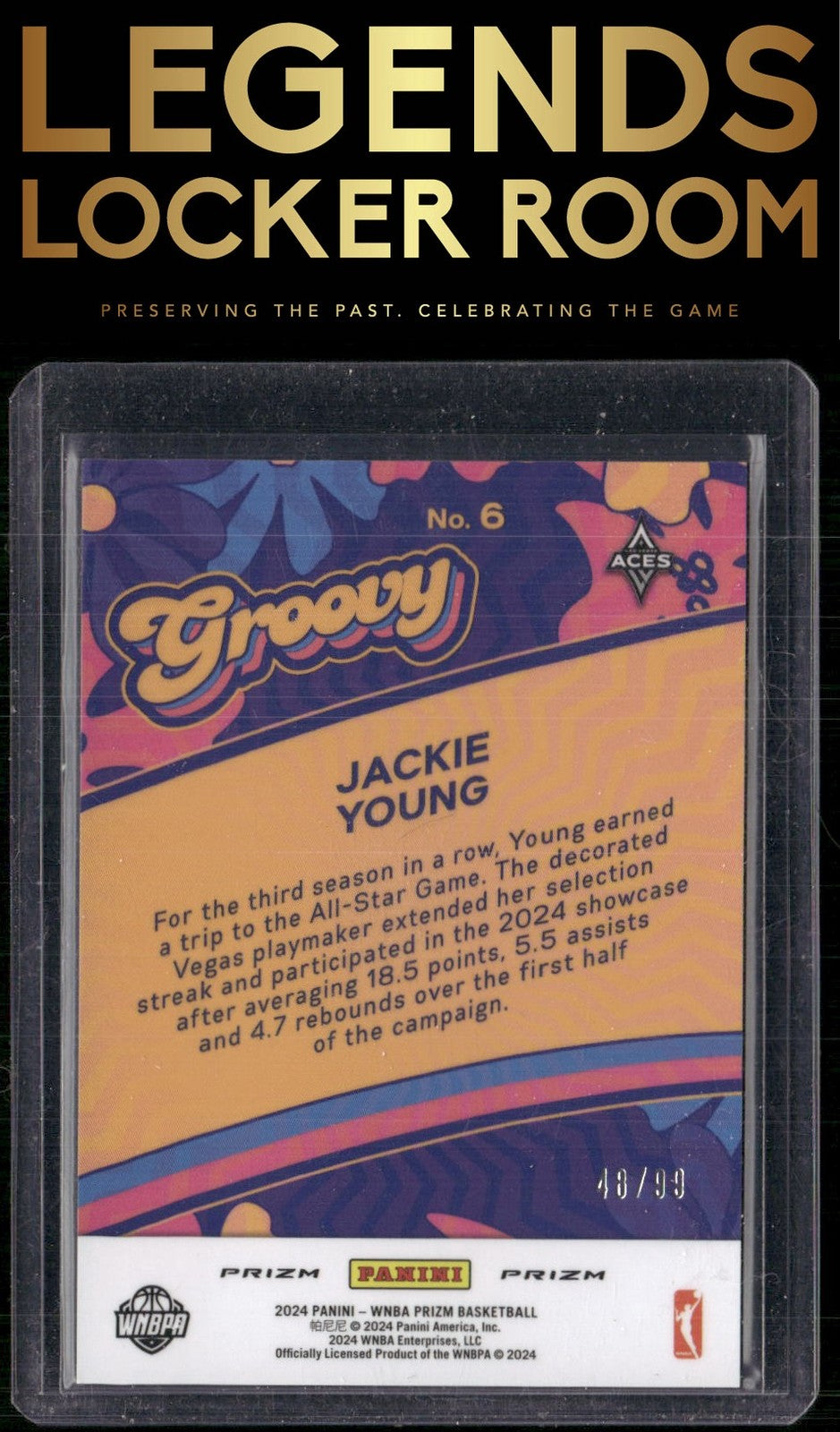 2024 Panini Prizm WNBA #6 Jackie Young Groovy Prizms Red #/99
