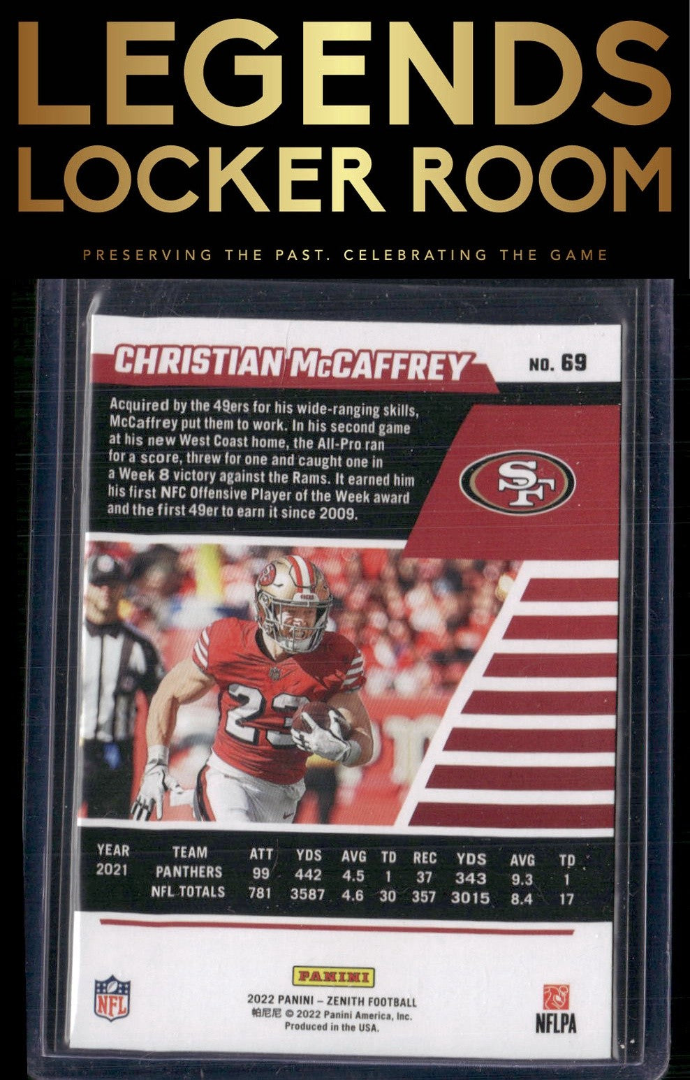 2022 Zenith #69 Christian McCaffrey Retail