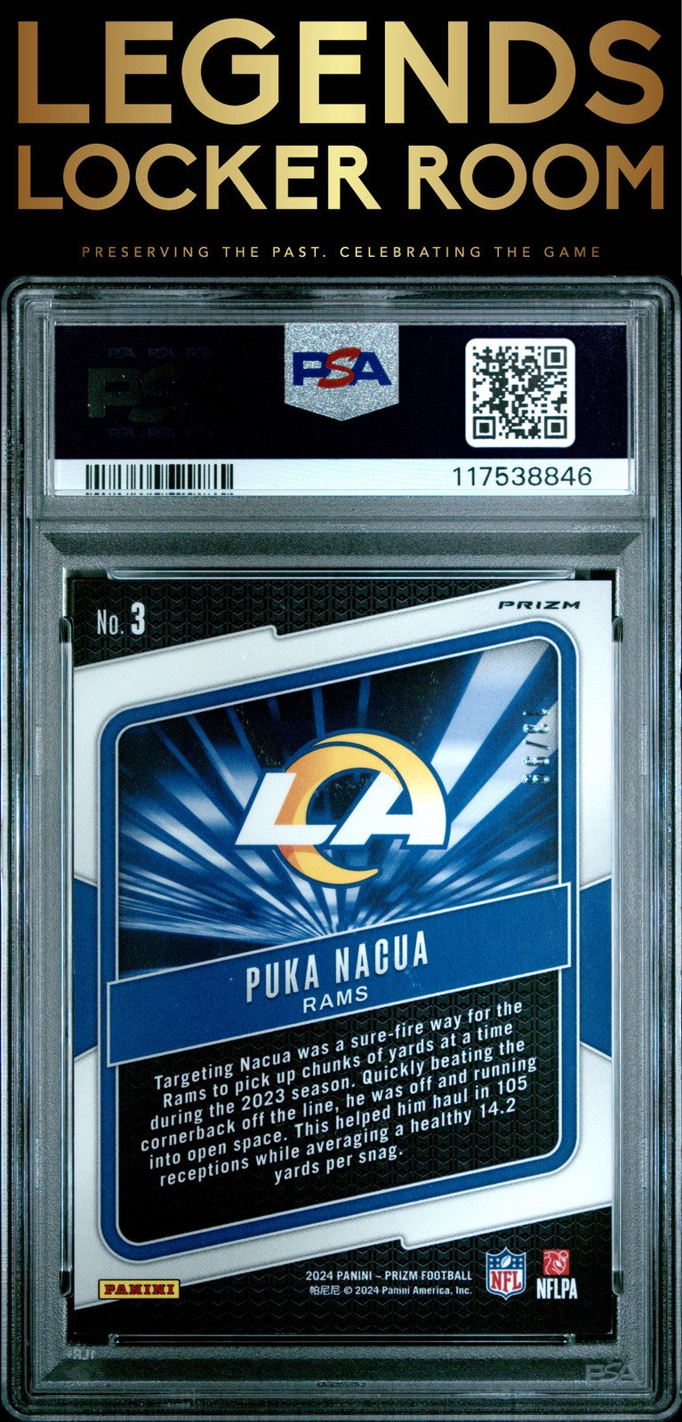 2024 Panini Prizm Hype #3 Puka Nacua Hype /99 PSA 9